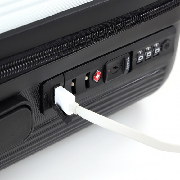 [HALF/20인치] 독특한 반반 컬러! USB단자탑재 디자인 PC하드캐리어 - 하프 기내용